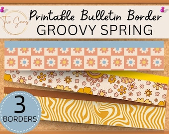 3 Boho Theme Classroom Bulletin Borders, Printable Bulletin Board Border | Digital Classroom Decor | 8.5x11” PDF | Teacher Bulletin Trim