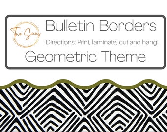 Geometric Theme Bulletin Border, Printable Bulletin Board Border | Digital Classroom Decor | 8.5x11” PDF | Teacher Bulletin Trim
