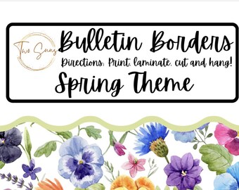 Floral Print Spring Summer Theme Bulletin Border, Bulletin Board Border, Printable Classroom Decorations, Printable Bulletin Border