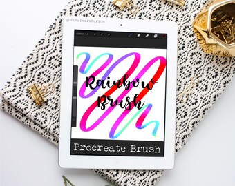 Rainbow Brush, Procreate Brush, Procreate Accessories, iPad Art, Graphic Design, Digital Art, Graphic Arts