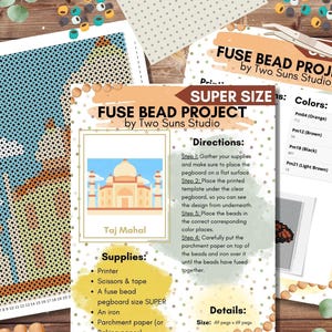 Taj Mahal Fuse Bead Template: SUPER Size Perler Bead Pattern