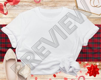Modern Christmas Mockup, Christmas Flat Lay, Flat Lay Shirt, Shirt Mock Up, Digital Background Mockup, JPG Image High Resolution
