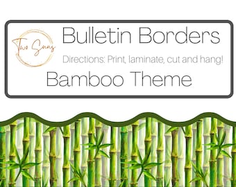Bamboo Theme Bulletin Border, Bulletin Board Border, Printable Classroom Decorations, PDF Format