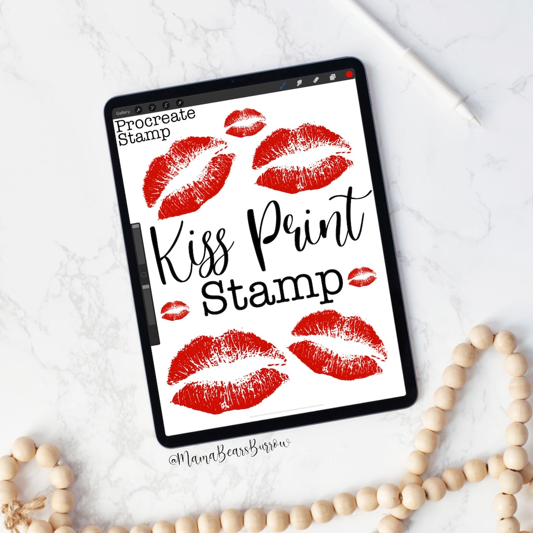 Kiss Stamp, Procreate Brush, Procreate Accessories, iPad Art, Graphic