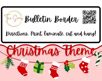Christmas Bulletin Border, Printable Bulletin Board Border | Digital Classroom Decor | 8.5x11” PDF | Teacher Bulletin Trim