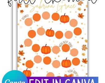 Fall Reward Chart: Printable Pumpkin Path Chore Tracker (Canva Download)