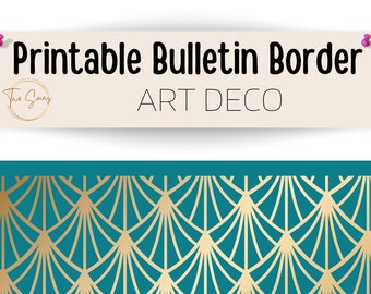Art Deco Bulletin Border, Printable Bulletin Board Border | Digital Classroom Decor | 8.5x11” PDF | Teacher Bulletin Trim