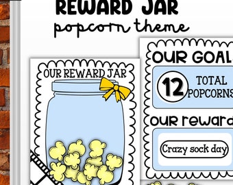 Popcorn Reward Jar, Classroom Rewards, Individual Student Rewards, Incentives for Class, Classroom Bulletin Decor