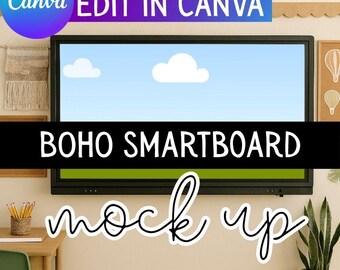 Smart Board Mockup for Canva | Drag-and-Drop Frame | Teacher Resource Display | Digital Educational Mock Ups | TPT Seller Resources