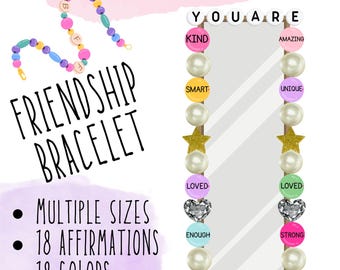Friendship Bracelet Affirmation Station: Retro Classroom Decor (Printable PDF & Canva Edit