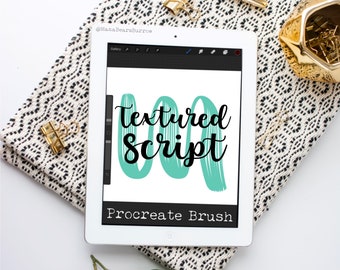 Textured Script Brush, Procreate Brush, Procreate Accessories, iPad Art, Graphic Design, Digital Art, Graphic Arts