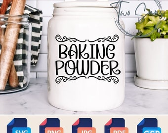 SVG File, Baking Powder, SVG Cut File, Silhouette, Cricut, Cut Files, Vinyl Crafts, Digital File, Digital Download