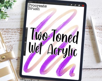 Two-Toned Wet Acrylic, Procreate Brush, Procreate Accessories, iPad Art, Graphic Design, Digital Art, Graphic Arts