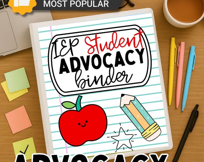 Featured listing image: Student Self-Advocacy Binder | Printable IEP Student Organizer | Build Confidence, Self-Determination & Goal Tracking for Kids/Teens