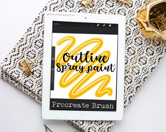 Outline Spray Brush, Procreate Brush, Procreate Accessories, iPad Art, Graphic Design, Digital Art, Graphic Arts