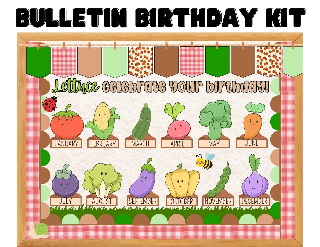 Vegetable Garden Birthday Bulletin Board | Farm Classroom Decor ...