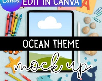 iPad Mockup for Canva | Drag-and-Drop Frame | Teacher Resource Display | Digital Educational Mock Ups | TPT Seller Resources