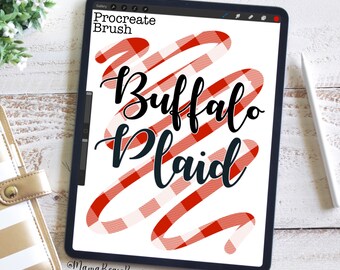 Buffalo Plaid Brush, Procreate Brush, Procreate Accessories, iPad Art, Graphic Design, Digital Art, Graphic Arts