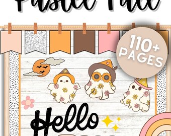 Pastel Fall Bulletin Board Kit, Printable Bulletin Boards, Halloween and Fall Classroom Decorations