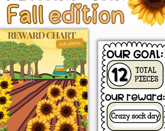 Sunflower Field Fall Reward Jar, Classroom Rewards, Individual Student Rewards, Incentives for Class, Classroom Bulletin Decor