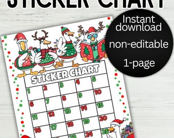 Christmas Ducks Christmas Reward Chart, SEL Learning & Motivation for Kids