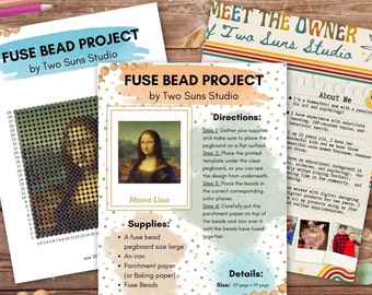 Mona Lisa Fuse Bead Pattern, Arts and Crafts, Art Project