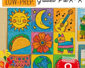 Hispanic Heritage Month Quilt: Classroom Coloring Pages (PDF Download