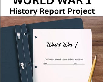 World War 1 Historical Event Research Brochure, History Research Project for Middle School Grades 6-8 or Homeschool