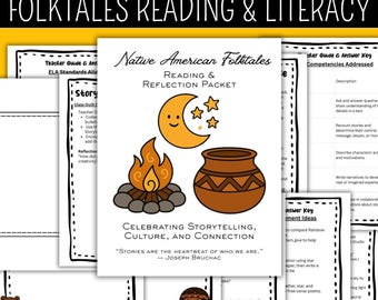 Native American Folktales Literacy Packet | Story Quilt, Reading Passages, Author Study (Printable PDF)