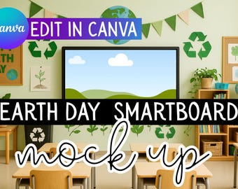 Earth Day Smart Board Mockup: Canva Drag & Drop Teacher Resource (Digital Download)