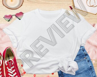 Modern Valentine Mockup, Valentine's Day Flat Lay, Flat Lay Shirt, Shirt Mock Up, Digital Background Mockup, JPG Image High Resolution