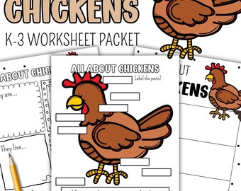 All About Chickens | Animal Research Worksheets & Labeling | Life Science for K–3