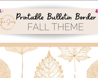 Fall Theme Bulletin Border, Bulletin Board Border, Printable Classroom Decorations, PDF Format