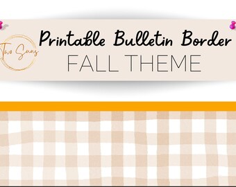 Fall Theme Bulletin Border, Bulletin Board Border, Printable Classroom Decorations, PDF Format