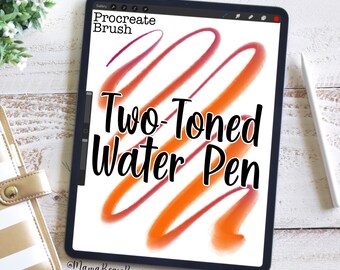 Two-Toned Water Pen, Procreate, Procreate Brush, Procreate Accessories, iPad Art, Graphic Design, Digital Art, Graphic Arts