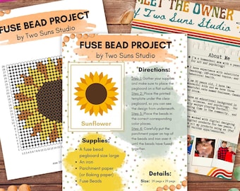 Sunflower Fuse Bead Pattern, Arts and Crafts, Art Project