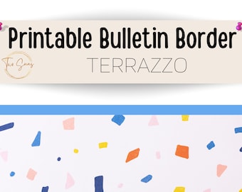 Terrazzo Print Spring Summer Theme Bulletin Border, Bulletin Board Border, Printable Classroom Decorations, PDF Format