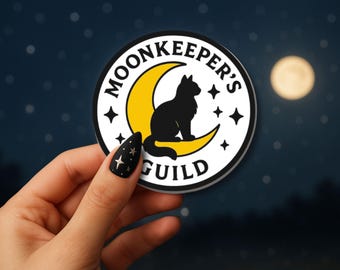 Witchy Cat Stickers: Moonkeeper's Guild Vinyl Decal