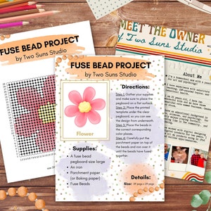 Flower Fuse Bead Pattern, Arts and Crafts, Art Project