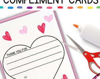 Valentine's Day Compliment Cards for Kids, Classroom Valentine's Day Projects