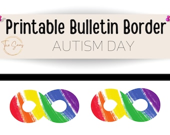 Autism Acceptance Theme Bulletin Border, Printable Bulletin Board Border | Digital Classroom Decor | 8.5x11” PDF | Teacher Bulletin Trim