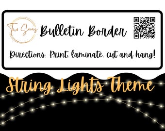 Lights Bulletin Border, Printable Bulletin Board Border | Digital Classroom Decor | 8.5x11” PDF | Teacher Bulletin Trim