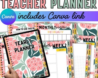 Pink Blossoms Digital Planner: Undated Calendar, GoodNotes & Notability Compatible (PDF)