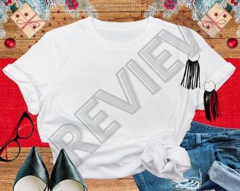 Modern Christmas Mockup, Christmas Flat Lay, Flat Lay Shirt, Shirt Mock Up, Digital Background Mockup, JPG Image High Resolution