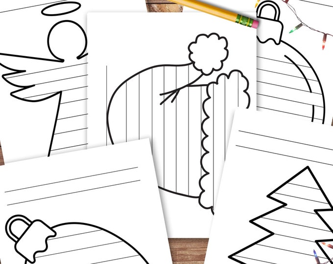 Featured listing image: 5 Christmas Writing Papers, Lined Paper, Printable Stationery, Primary Writing