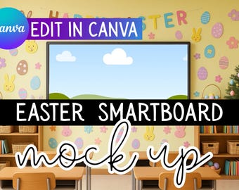 Easter Smart Board Mockup Canva Template: Teacher Resource (Digital Download)