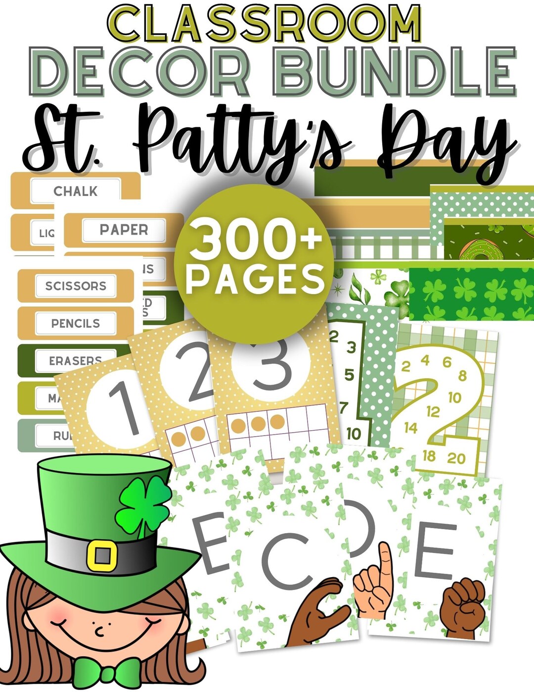 St. Patrick's Day Classroom Decor Bundle: Customizable Modern Design ...