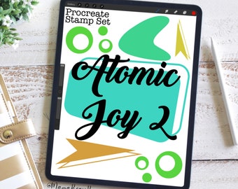 Atomic Joy 2 Stamps, Procreate Stamp Set, Procreate Accessories, iPad Art, Graphic Design, Digital Art, Graphic Arts