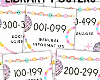 Dewey Decimal System Posters: Disco Library Decor (Printable PDF)