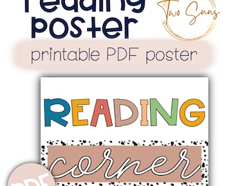 Classroom Reading Posters, Printable PDF, Classroom Posters, Library Posters, Learning Resources, Homeschool Resources, School Printables